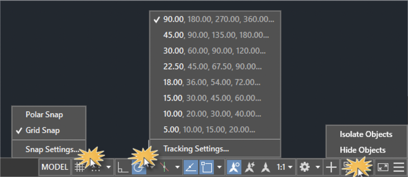 Hidden Controls in AutoCAD: Status Bar