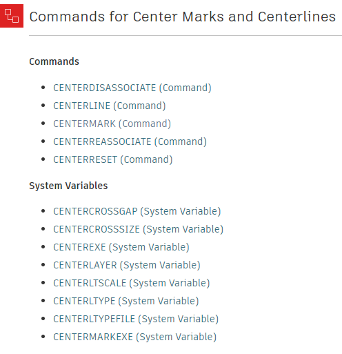 Centerlines and Center Marks AutoCAD