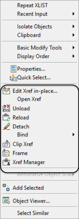 Right Click Menu AutoCAD