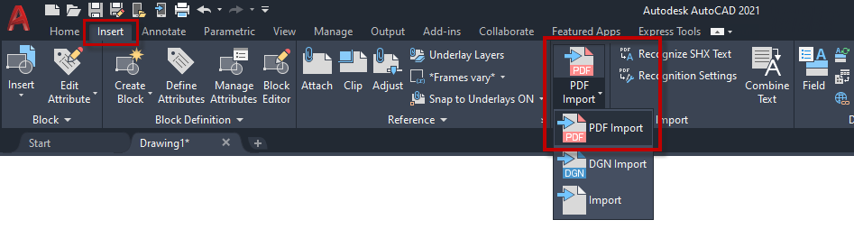 AutoCAD PDF Import