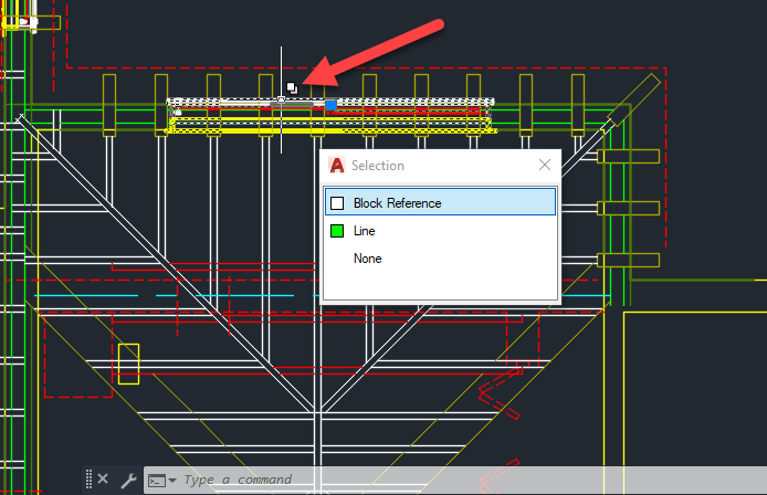 AutoCAD selection cycling