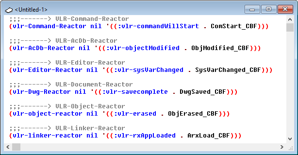 Reactor AutoLISP