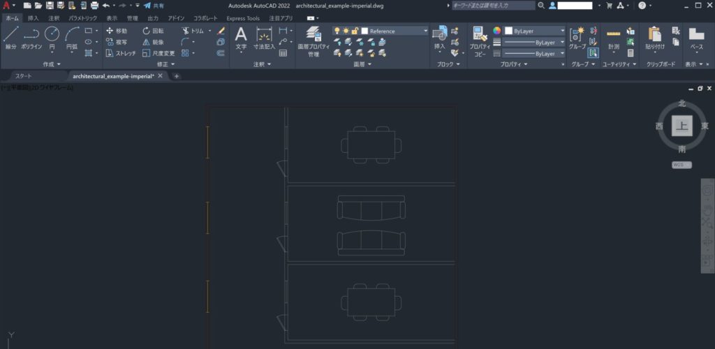 画層とオブジェクトの透過性-AutoCAD 機能とメリット画像#4: オブジェクトの透過性の値が 50 に設定