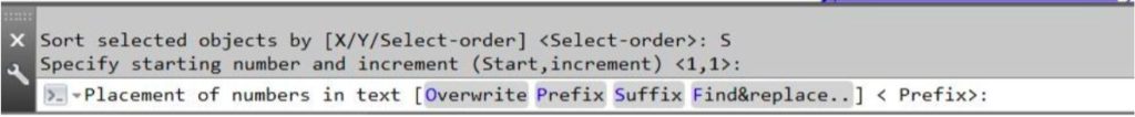 AutoCAD の自動番号付け機能 ［Auto Number］ – Express Tools 画像#6:「Select-order」オプションを選択