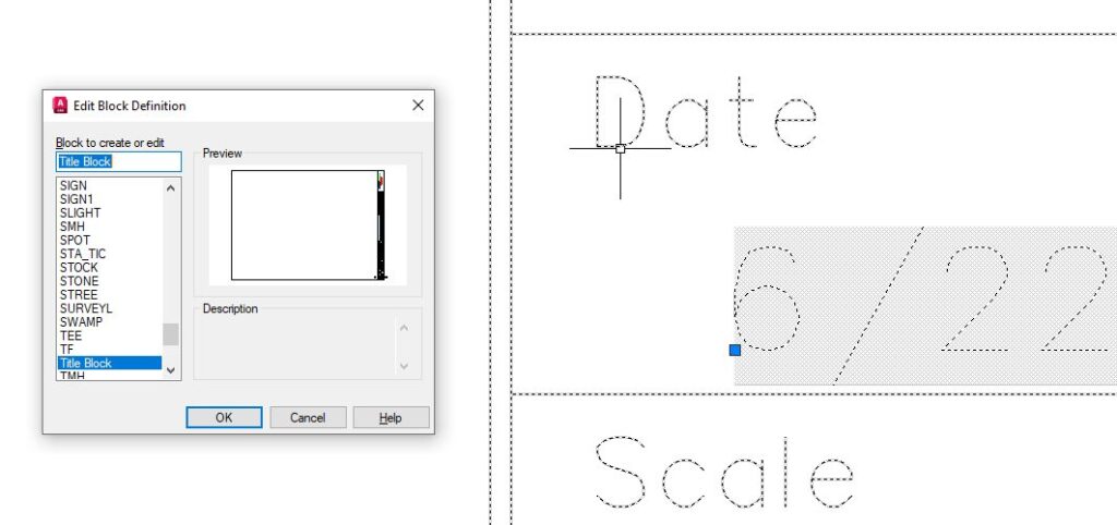 Screenshot of Block Editor in AutoCAD