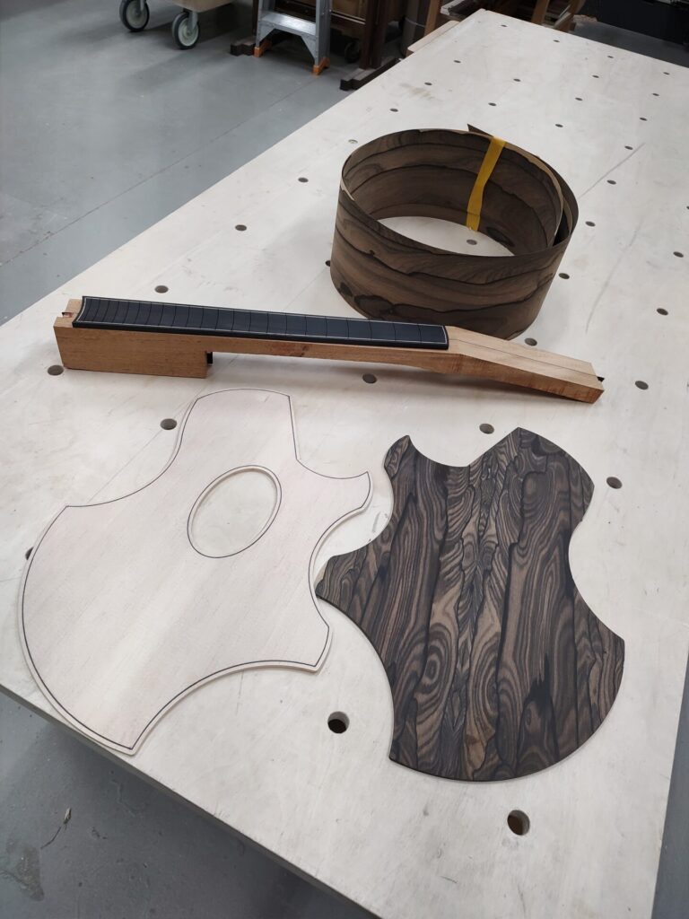 Handcrafted components to assemble electric guitar