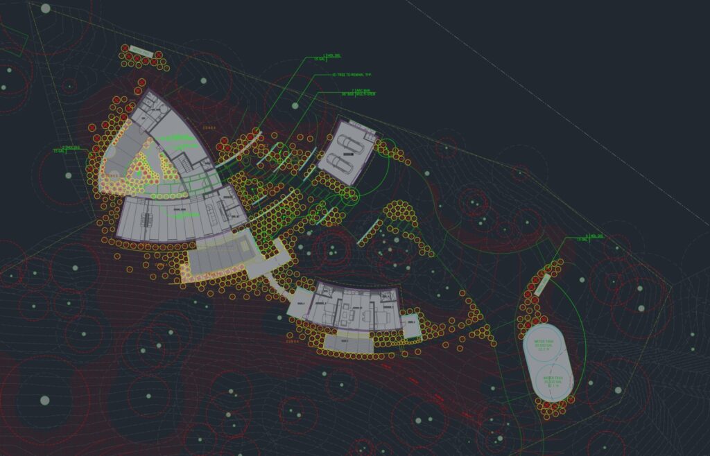 Screenshot of landscape planting plan in AutoCAD