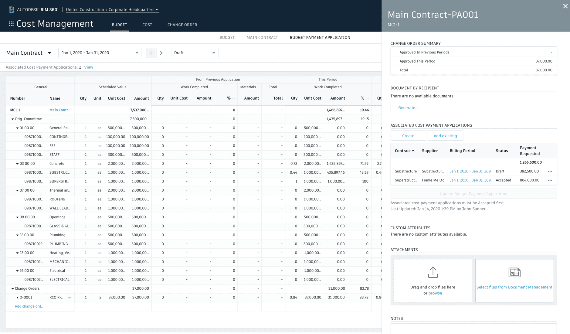 BIM 360 Pay Applications