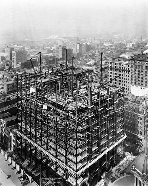 Woolworth building under construction