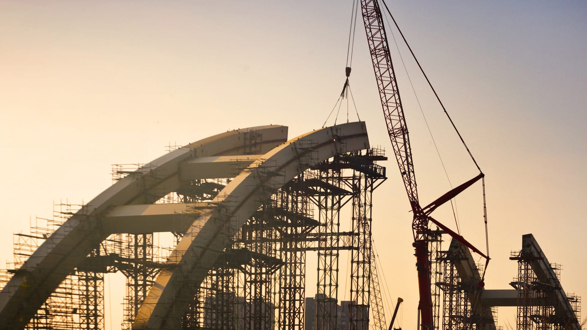 Construction site of a bridge.