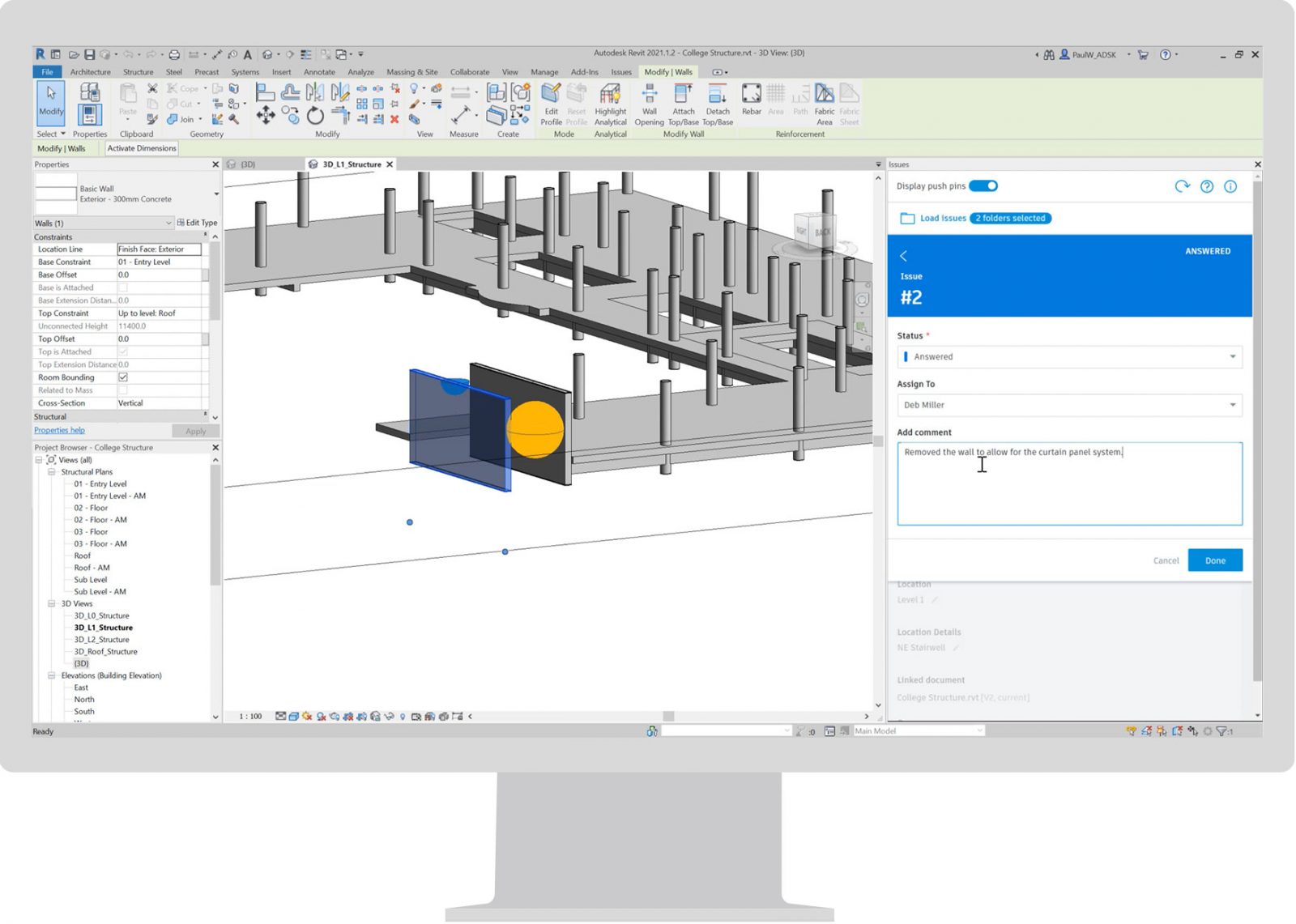 Update status - revit issues add in