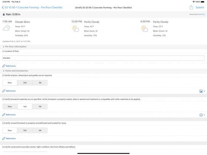 plangrid build checklists