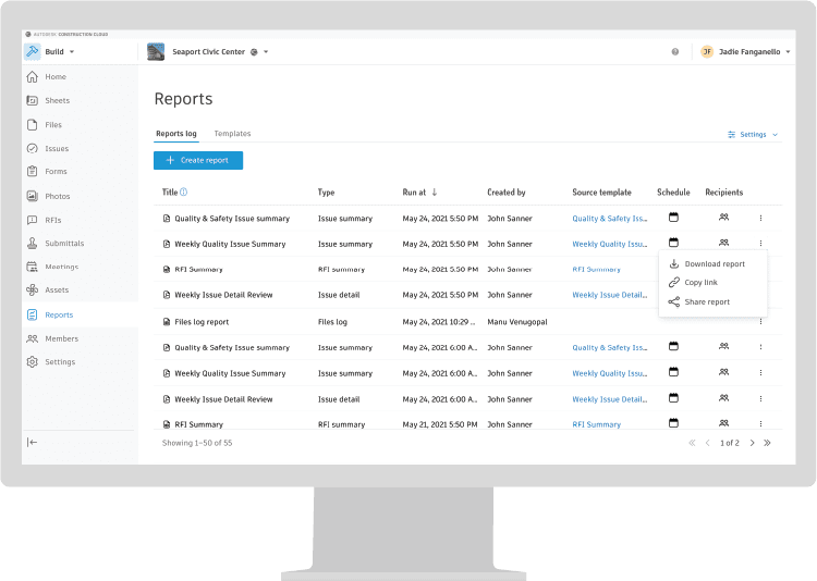 Build - Reports Mockup