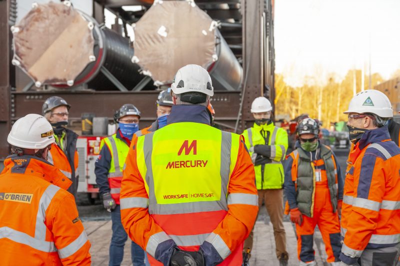 Mercury Engineering company having a meeting on jobsite