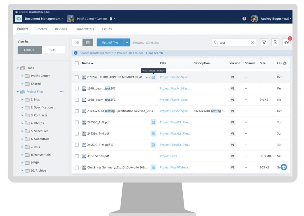 Search Improvements, Autodesk Construction Cloud