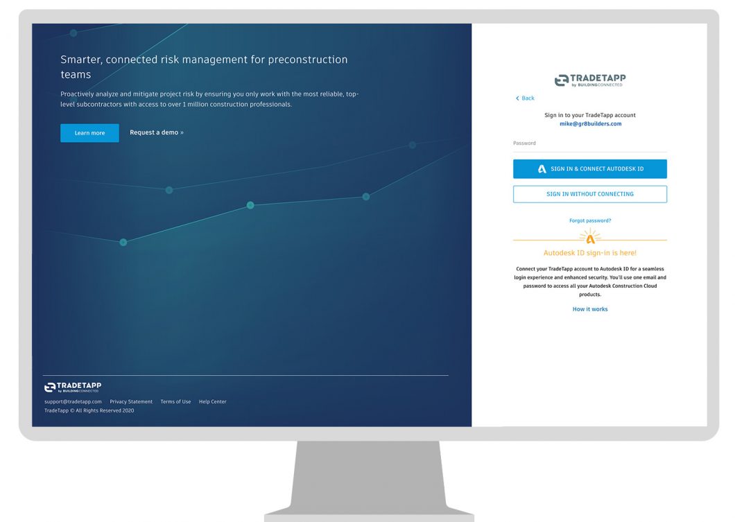 TradeTapp Autodesk ID Login, Autodesk Construction Cloud