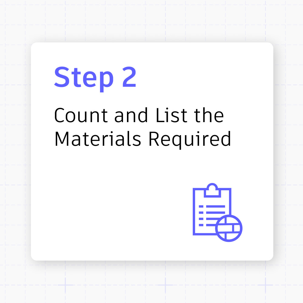 Step 2: Count and List the Materials Required