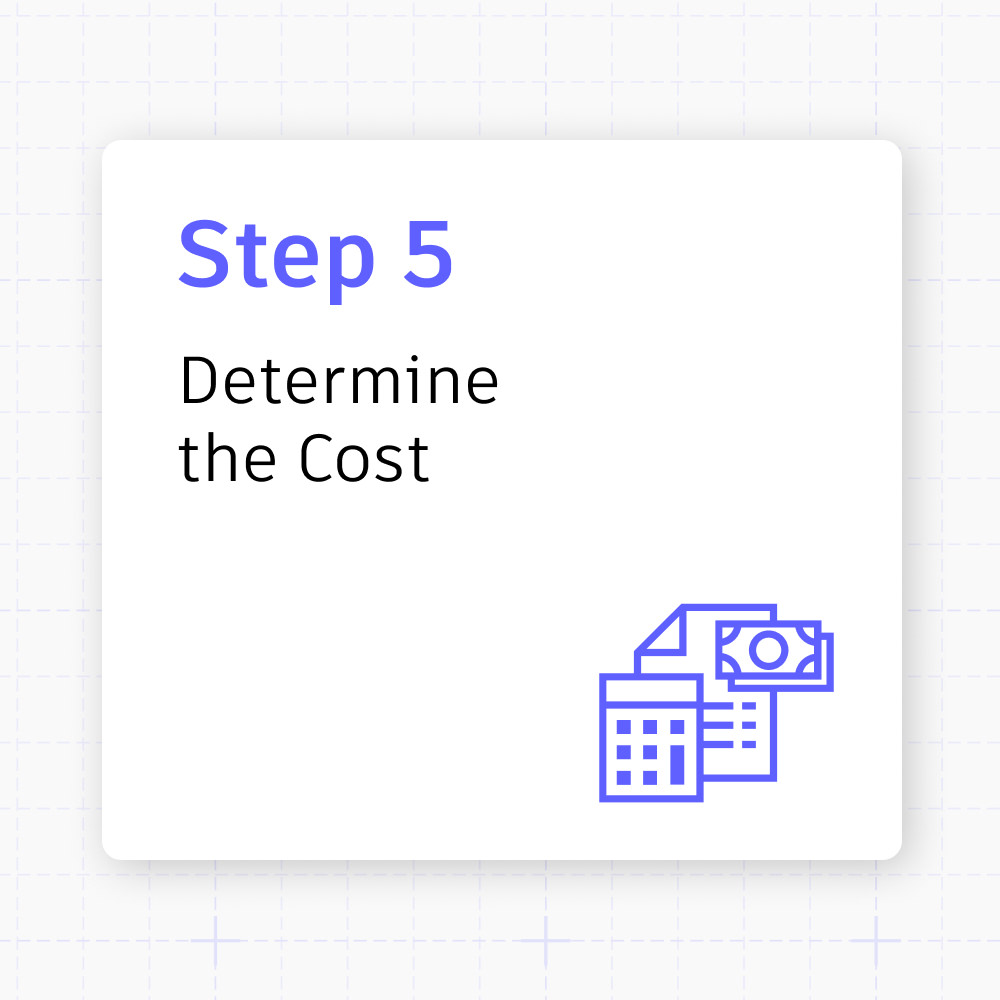 Step 5: Determine the Cost