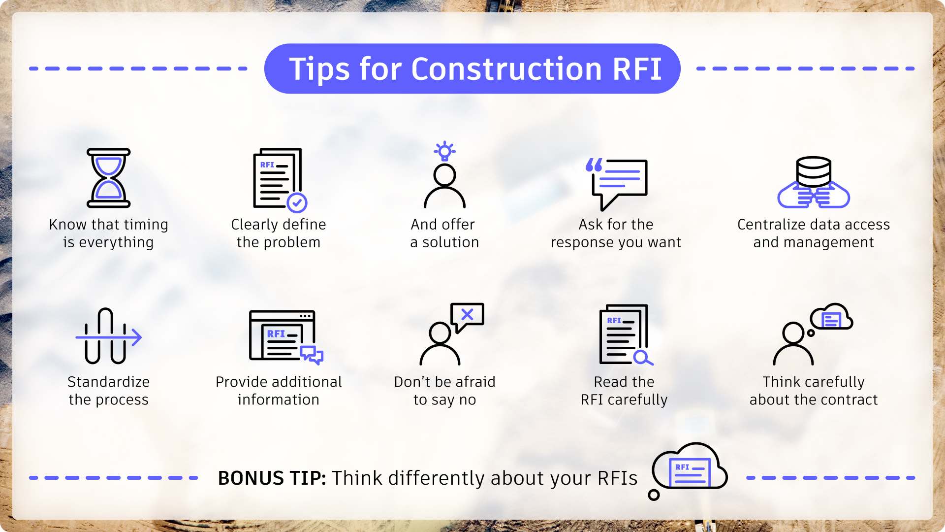 construction rfi tips and tricks infographic