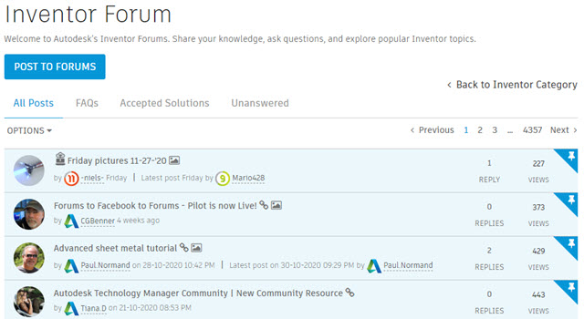 Autodesk Inventor forums