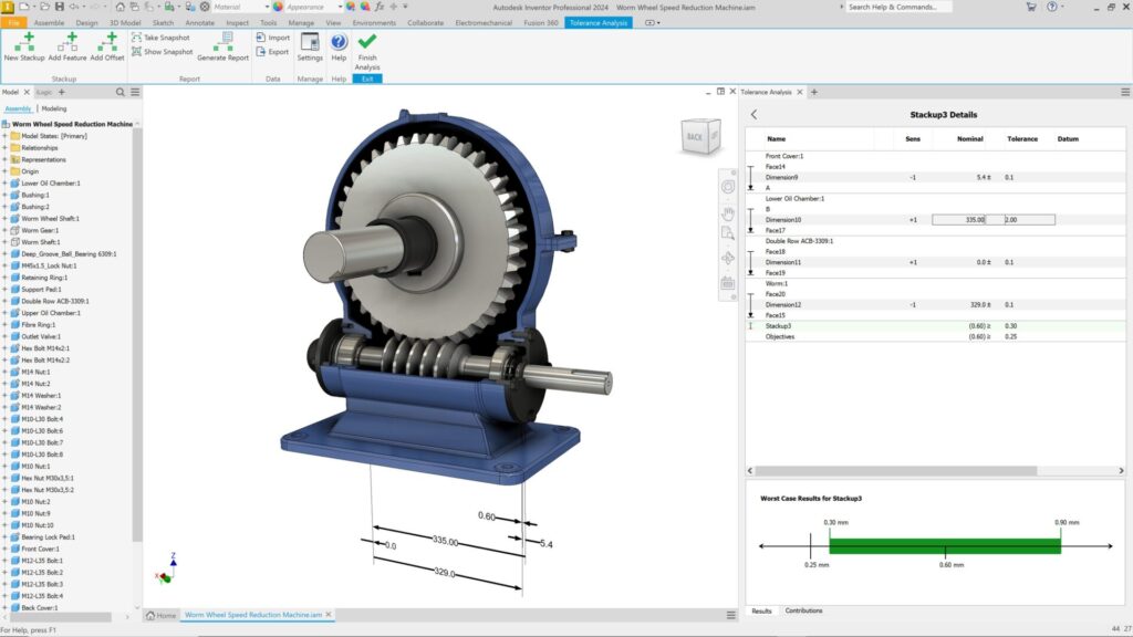 Autodesk Inventor tolerance analysis