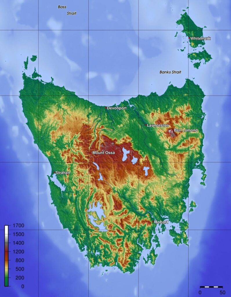 map of tasmania