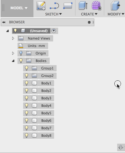 bodies grouped in folders