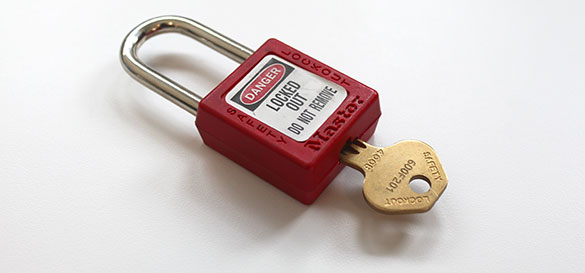 Lock and tag from a lockout/tagout system