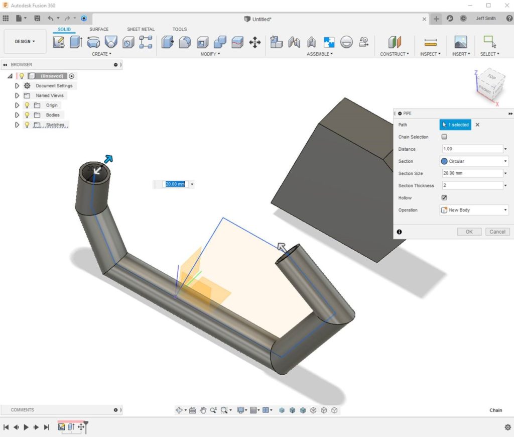 fusion 360 pipe