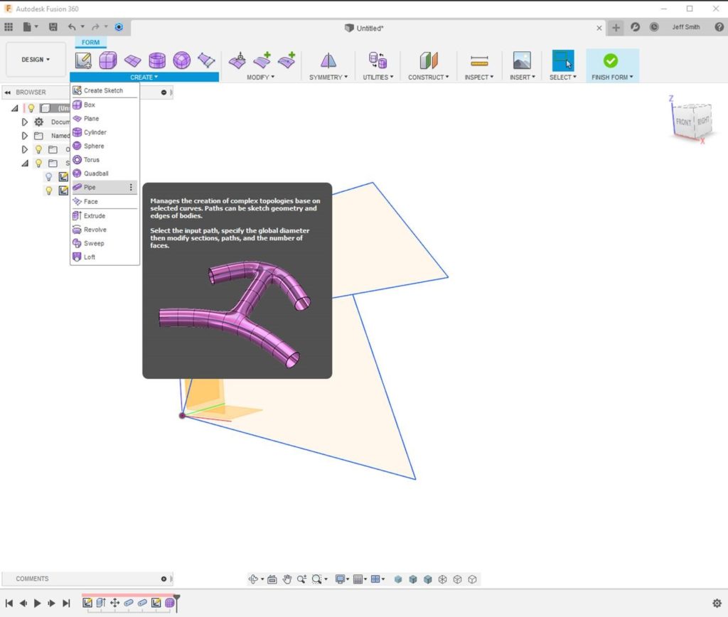 fusion 360 pipe