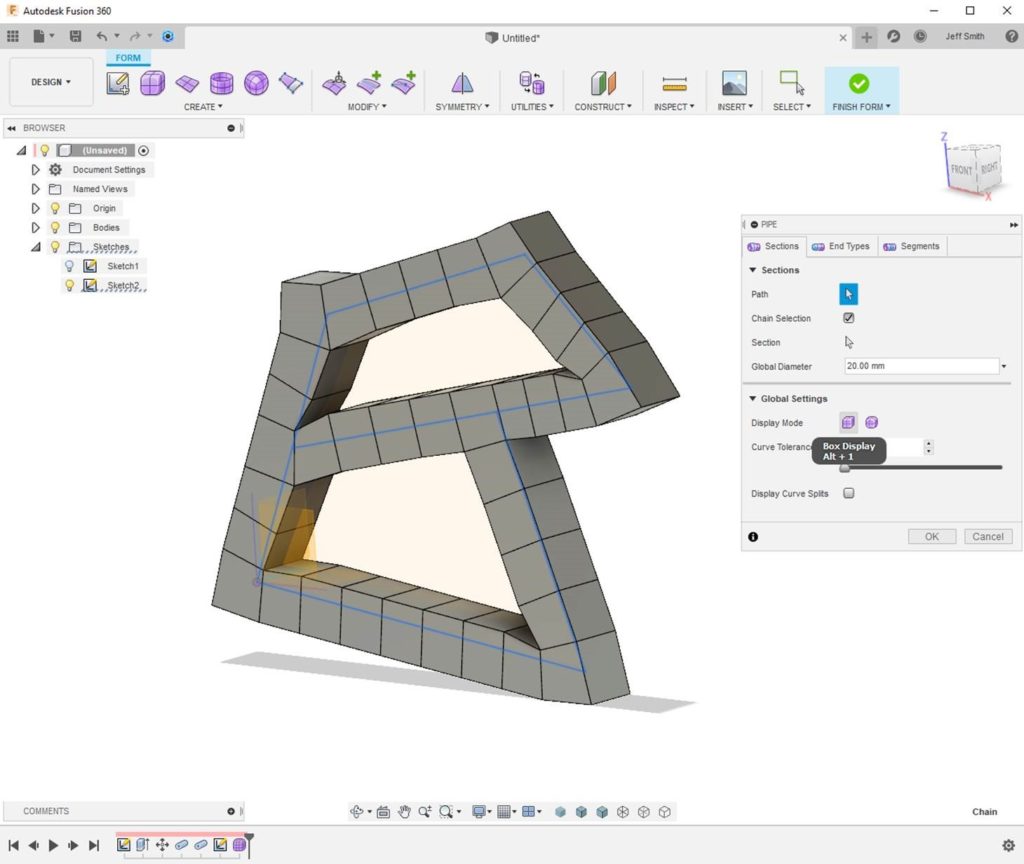 fusion 360 pipe