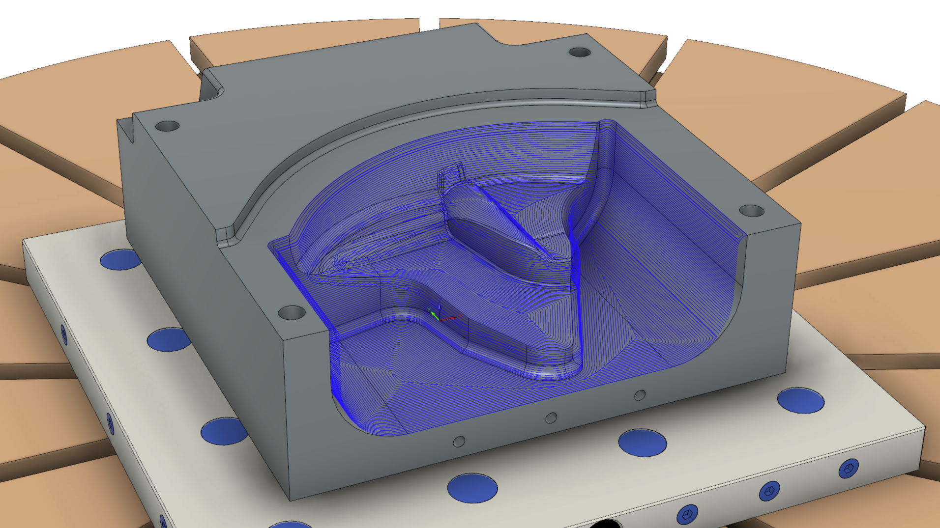 full steep and shallow toolpath on mudguard mold tool