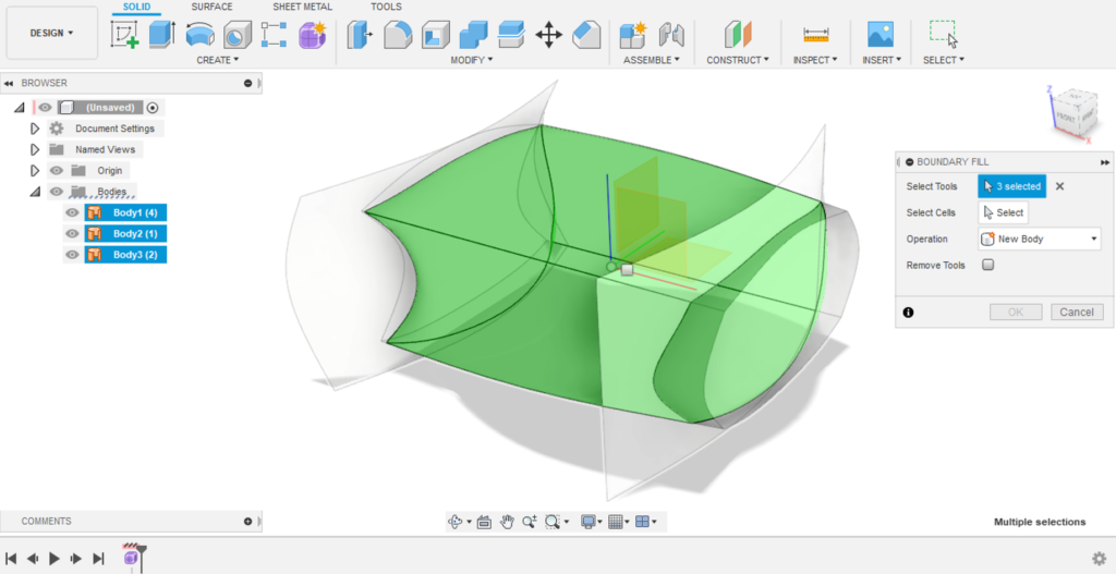 boundary fill surface bodies