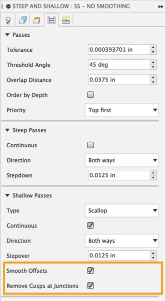 smooth offsets and remove cusps at junctions steep and shallow