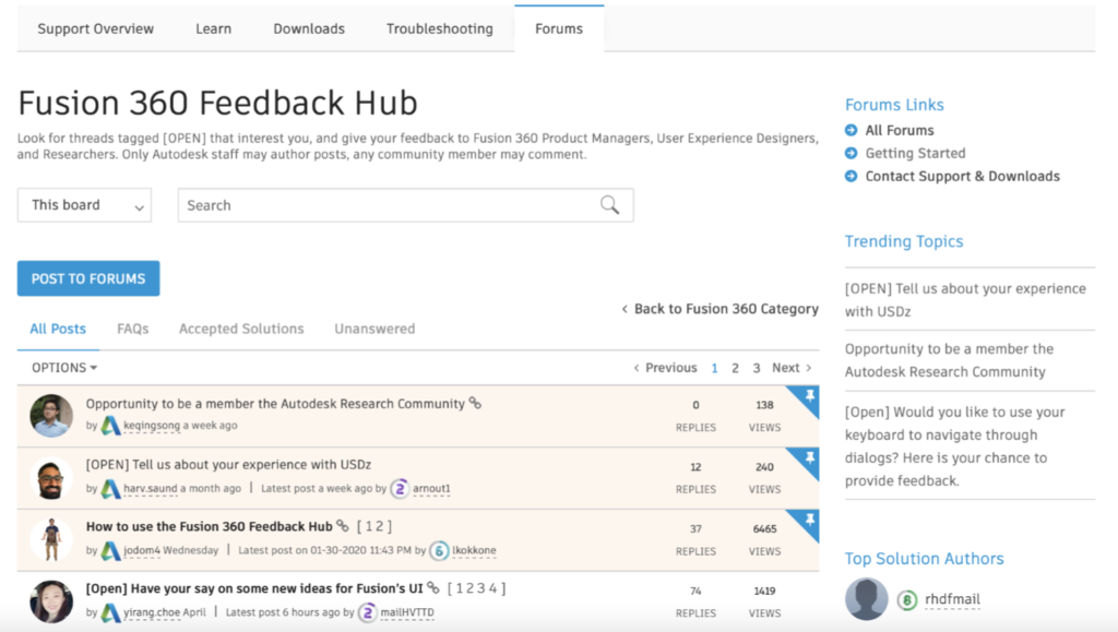 fusion-360-feedback-hub