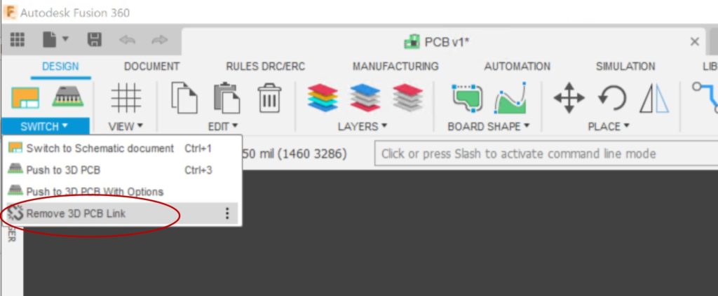 break-link-between-2d-pcb-and-3d-pcb