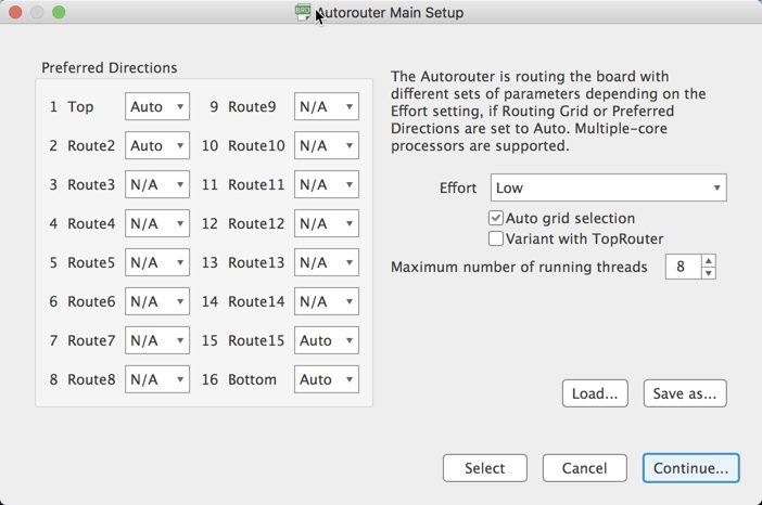 autorouter main setup