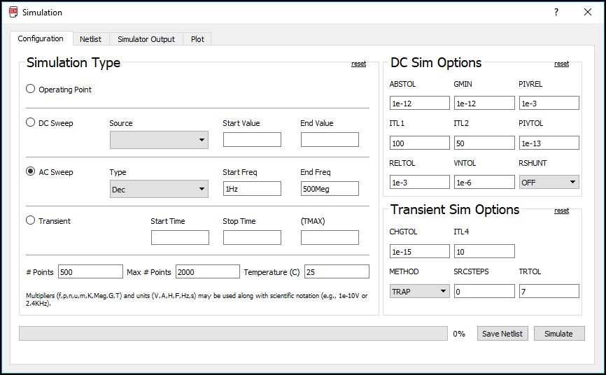 ac sweep config