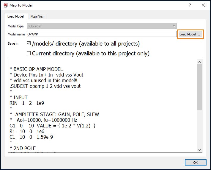 map model dialog