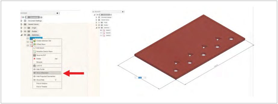 show-dimension-fusion-360