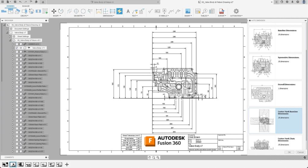 Automated drawings Autodesk Fusion 