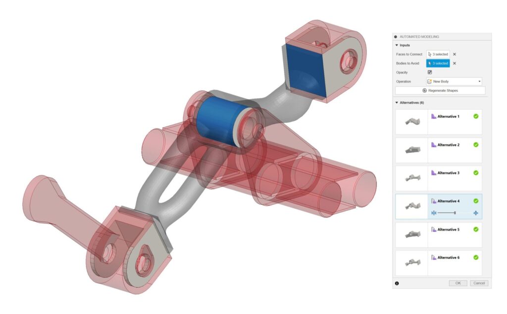 Automated modeling interface Autodesk Fusion