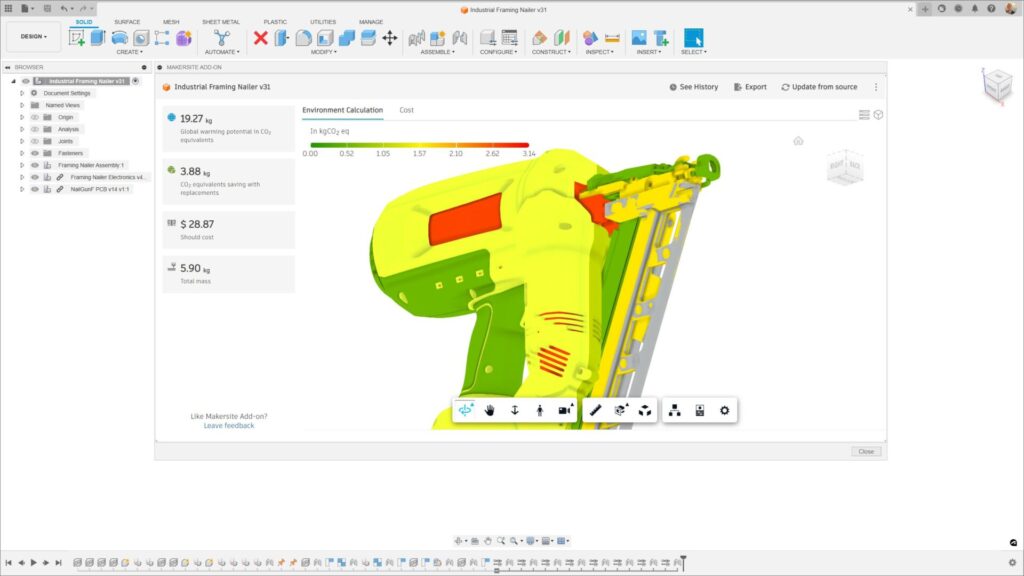 Materside Add-on for Autodesk Fusion interface