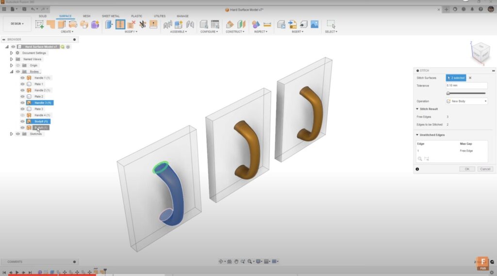 How to convert a mesh to a solid or surface body in Autodesk Fusion