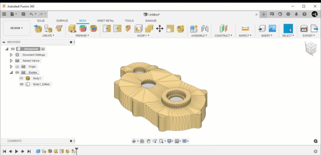 3D model in Autodesk Fusion