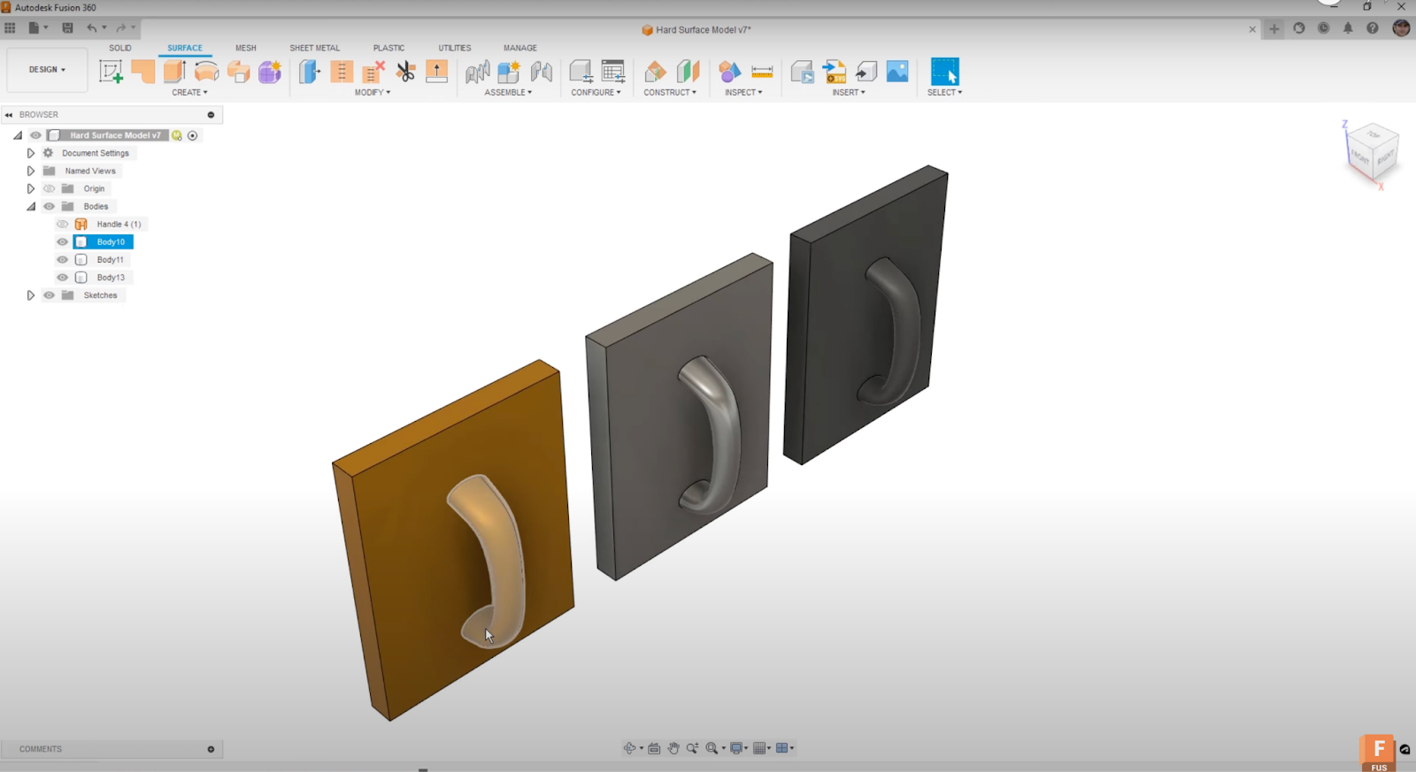 Creating hard surface model in Fusion