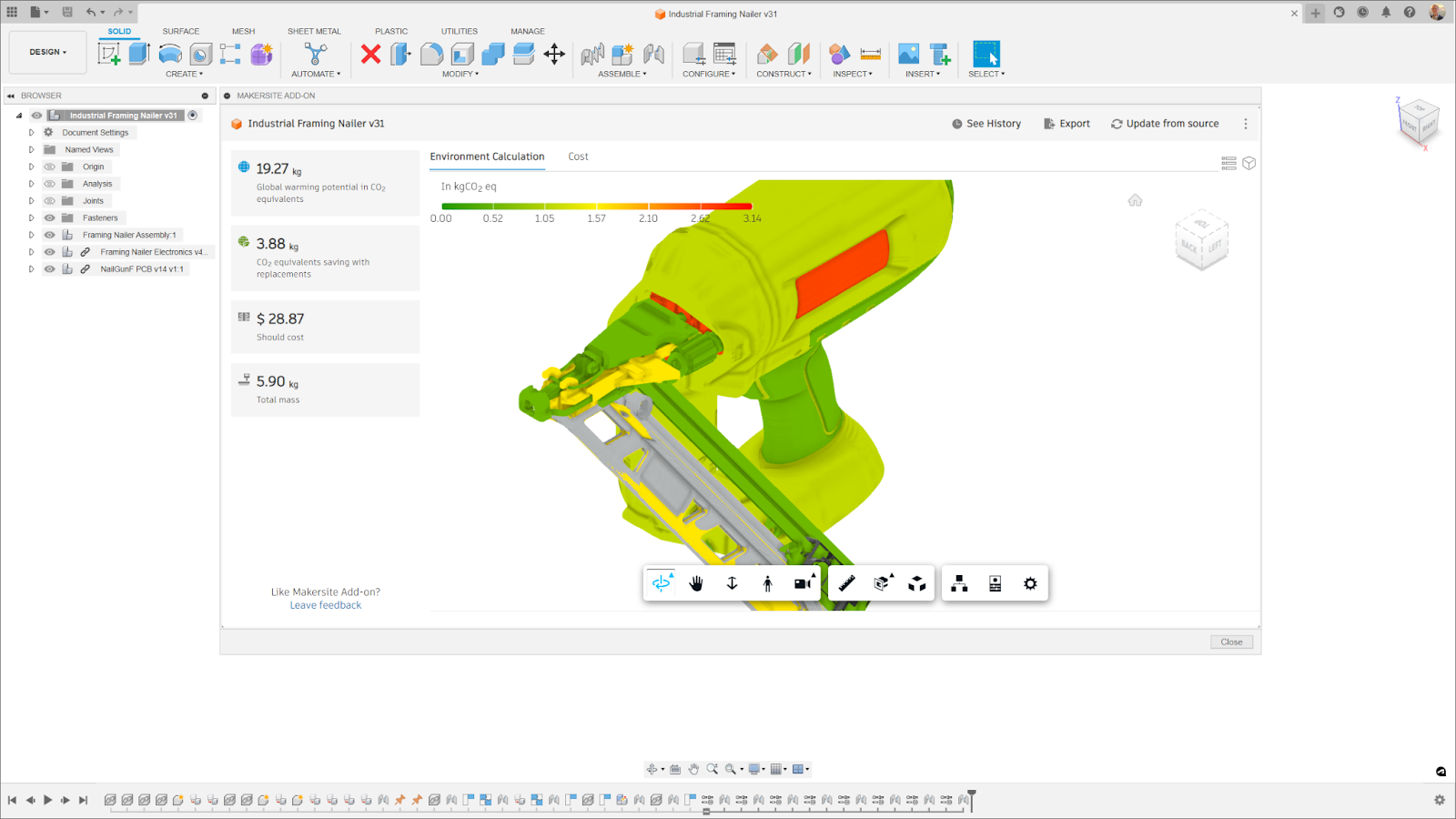 Makersite add-on for Autodesk Fusion