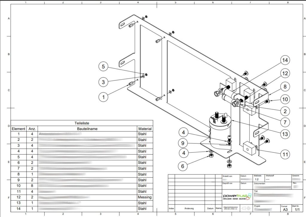 Powertrust Autodesk Fusion technical drawing