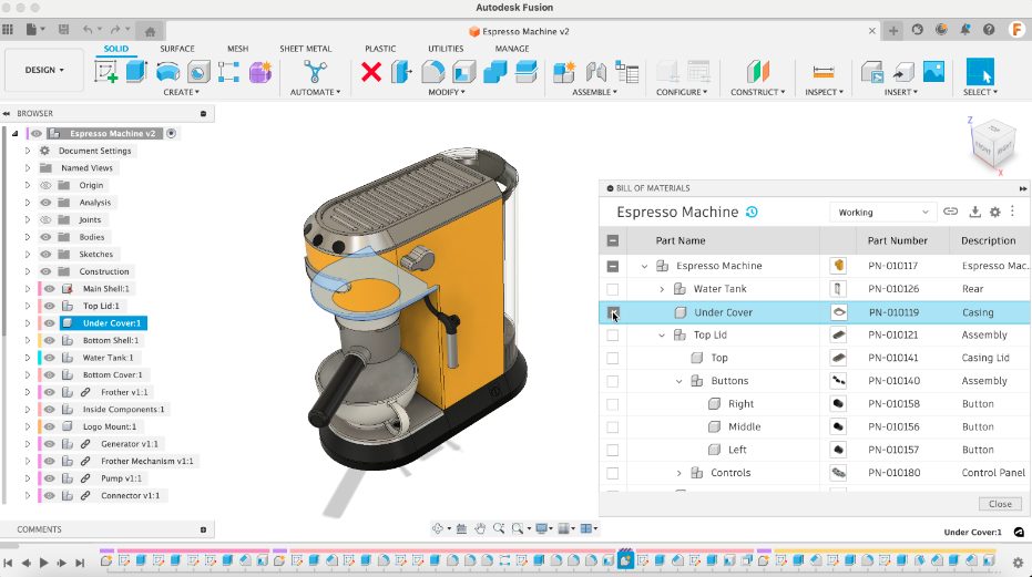 Autodesk Fusion Bill of Materials