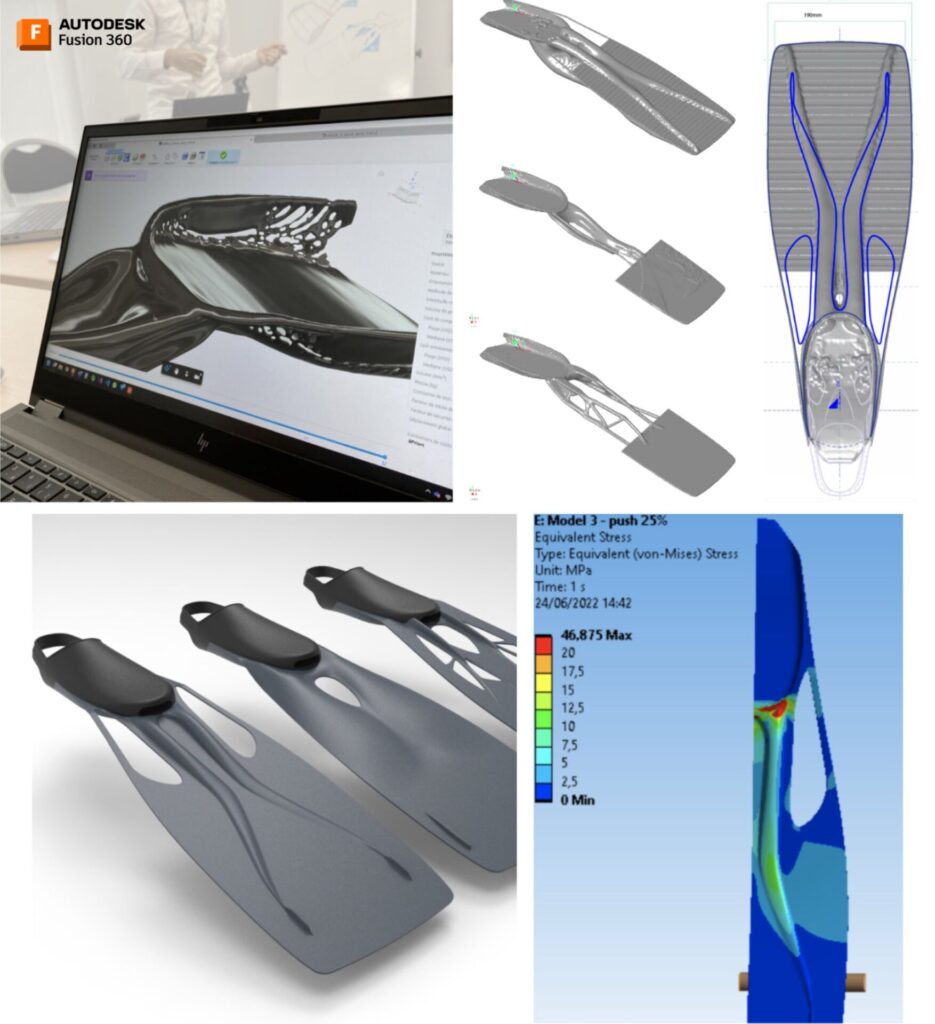 Decathlon diving fin generative design process